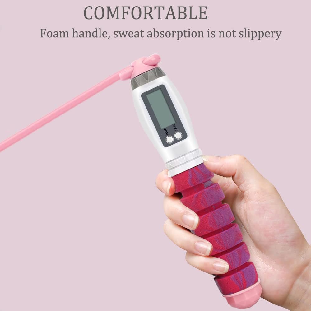 Workout Jump Rope with Counting,9.85ft Adjustable Skipping Rope with Calorie Counter,Tangle-Free Rapid Speed Exercise Jumping Rope for Women, Men, Kids for Fitness, Workout, Gym - Image 4
