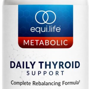 EquiLife Daily Thyroid Support Supplement for Women and Men – Aids Healthy Thyroid Function, Assisting in T4 to T3 Conversion, Supports Healthy Stress Response, Antioxidants & Adaptogens, 120 Capsules