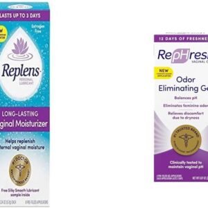 Replens Long-Lasting Vaginal Moisturizer, 8ct with Single-use applicator & RepHresh Odor Eliminating Vaginal Gel, 4ct (0.07oz)