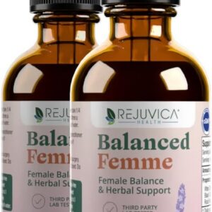 Rejuvica Health Balanced Femme - Menopause Support for Hot Flashes & Female Balance - Liquid Delivery for Better Absorption - Black Cohosh, Dong Quai, Vitex, Maca Root & More!