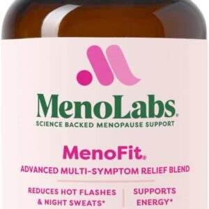 MENOLABS MenoFit, Menopause Supplements for Women - 60 Capsules - Advanced Women’s Probiotic with Vitamins and Red Clover for Gut Health, Hot Flashes and Hormone Balance for Women
