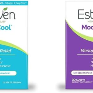 Estroven Sleep Cool for Menopause Relief, 30 Ct, Sleep Support Supplement & Mood Boost for Menopause Relief - 30 Ct. - Clinically Proven Ingredients