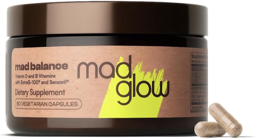 Mad Balance: Menopause Supplements for Women, Complete Menopause Relief Clinically Proven Ingredients Provide: Hot Flash Relief, Night Sweats Relief, HRT Supplement, Perimenopause Support. 60 Ct Meno