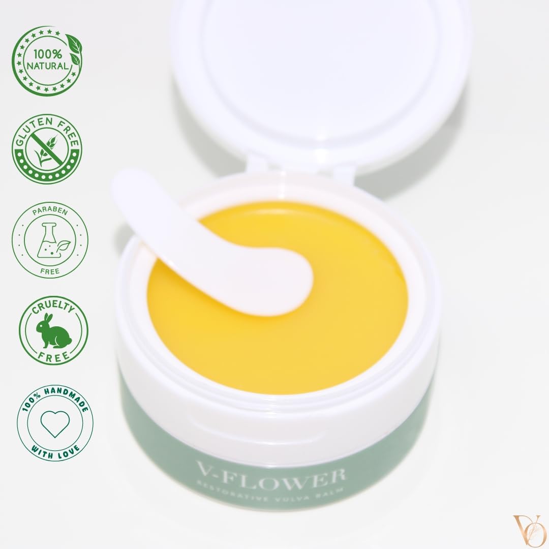 V-Flower Vulvar Balm Vulva Care Creme | Female Dryness Rescue | All Natural Vulva Balm Cream | Relieves Vaginal Dryness, Itching, Redness, Burning, Odor, Chafing and Irritation -1.7oz - Image 3