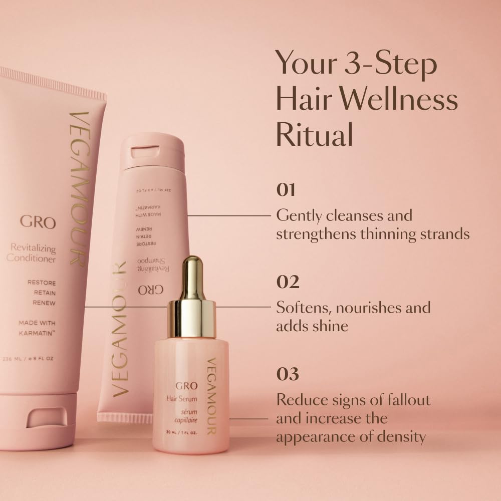 VEGAMOUR GRO Revitalizing Shampoo, Support Thicker, Fuller Looking Hair, Shampoo Formulated Without Sulfates for Thinning Hair with Vegan Keratin, Natural Citrus Scent - Image 8