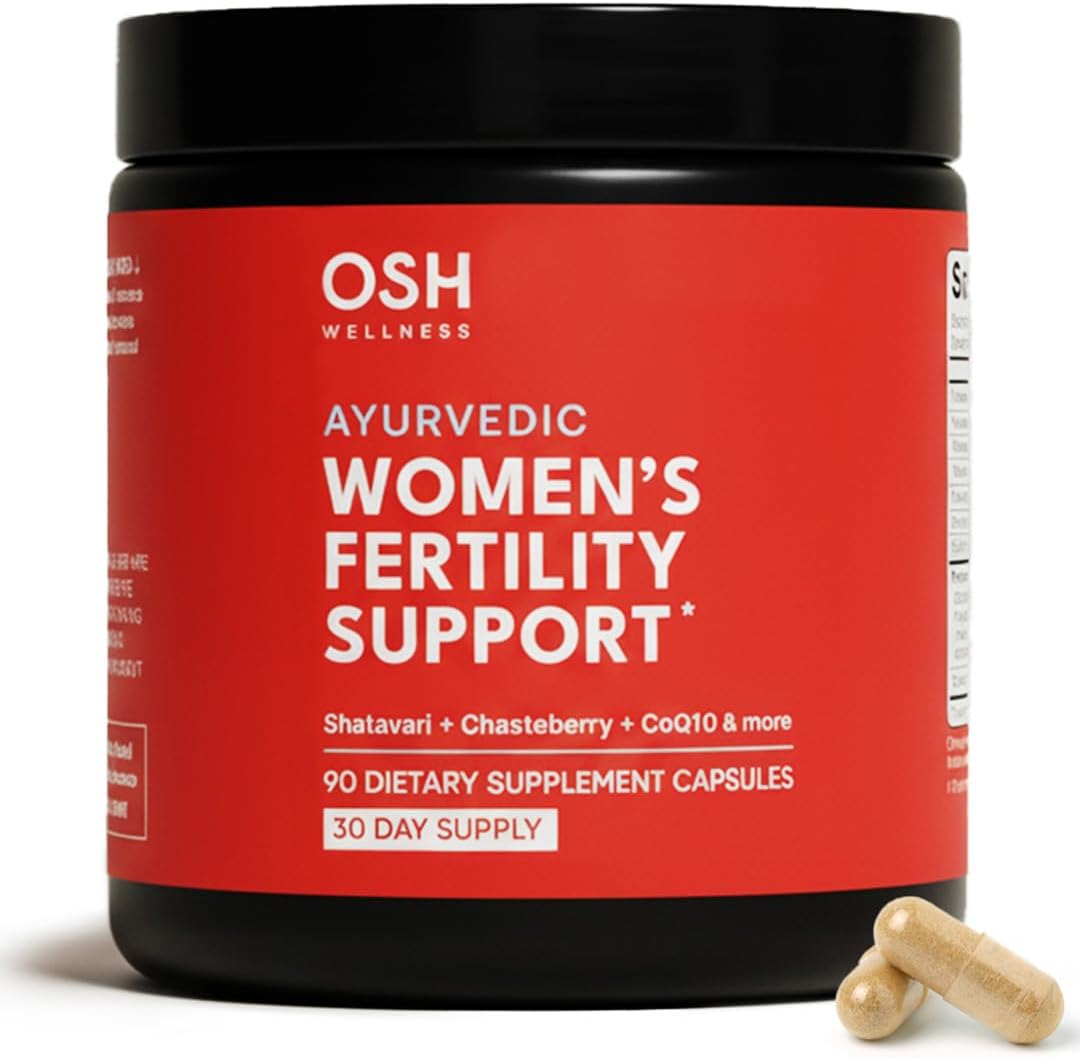 Freshly Moms Ayurvedic Fertility Supplements for Women | Ovulation, Hormonal Balance & Cycle Support | Maca Root, Vitex, & Vitamins | Vegan | 90 Capsules - OSH Wellness