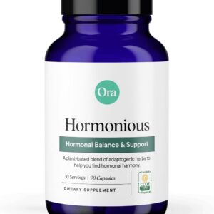 Ora Organic Natural Hormone Balance Supplement & Hormonal Acne Relief for Women - Support Skin, Mood, Energy, PMS & Menopause - Ashwagandha, Maca, Burdock Root, Cordyceps & VIT C - 90 Capsules