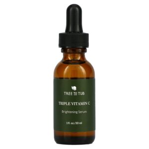 Tree To Tub Illuminating Vitamin C Serum - Triple Vitamin C Hydrating Serum for Face, Hyaluronic Acid - Maximum Anti-Aging Power Glow - Antioxidant for Dry, Sensitive Skin