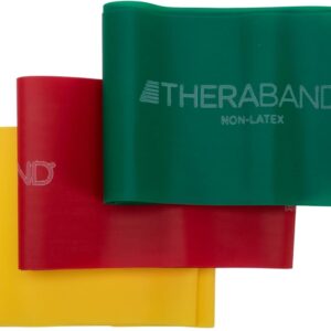 THERABAND Resistance Bands Set, Elastic Bands for Exercise & Physical Therapy, Strength Training for Upper & Lower Body Fitness