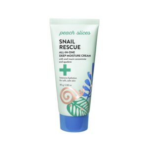 Peach Slices - Snail Rescue All-in-One Deep Moisture Cream (2.82 oz) - Snail Mucin - Intensive Hydration, Soft Skin - Squalane, Hyaluronic Acid & Cica - Clean, Cruelty Free, Korean Skin Care & Beauty