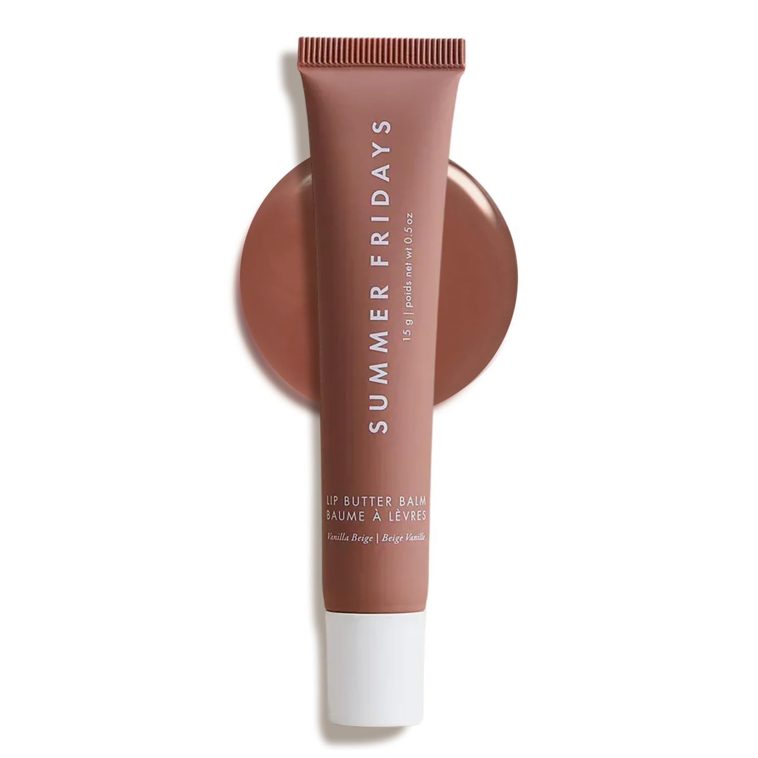 Summer Fridays Tinted Lip Butter Balm - Conditioning Vegan Lip Balm for Instant Moisture, Shine & Hydration - Sheer-Tinted, Soothing Skincare - Vanilla Beige (.5 Oz)