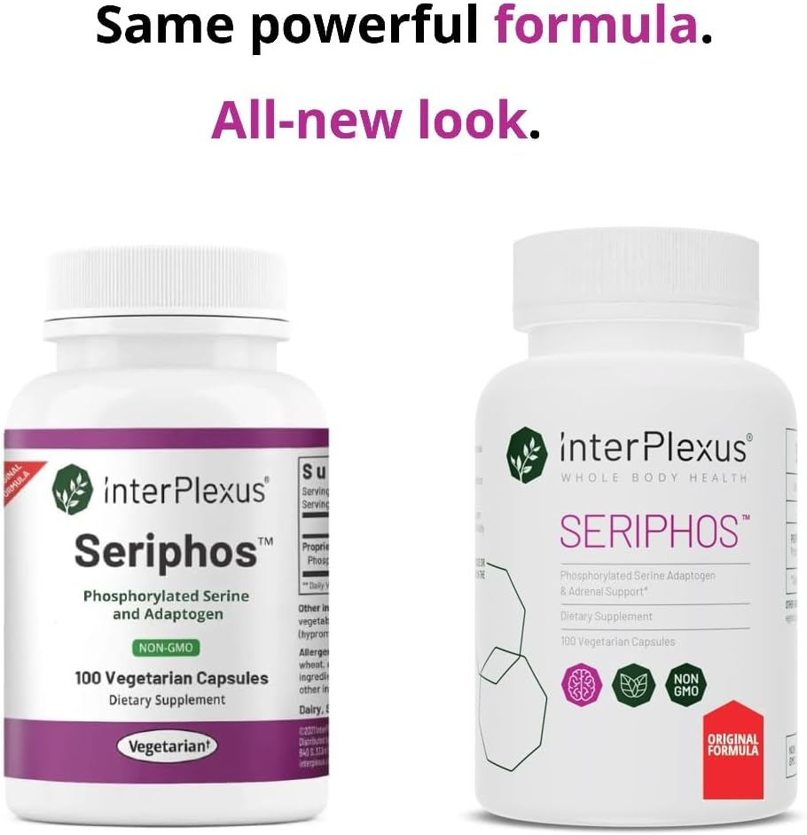 Seriphos - Phosphorylated Serine Adaptogen - Cortisol Supplement - Helps Cognitive Function, Gluten Free, Dairy Free, Soy Free - 100 Capsules - Image 2