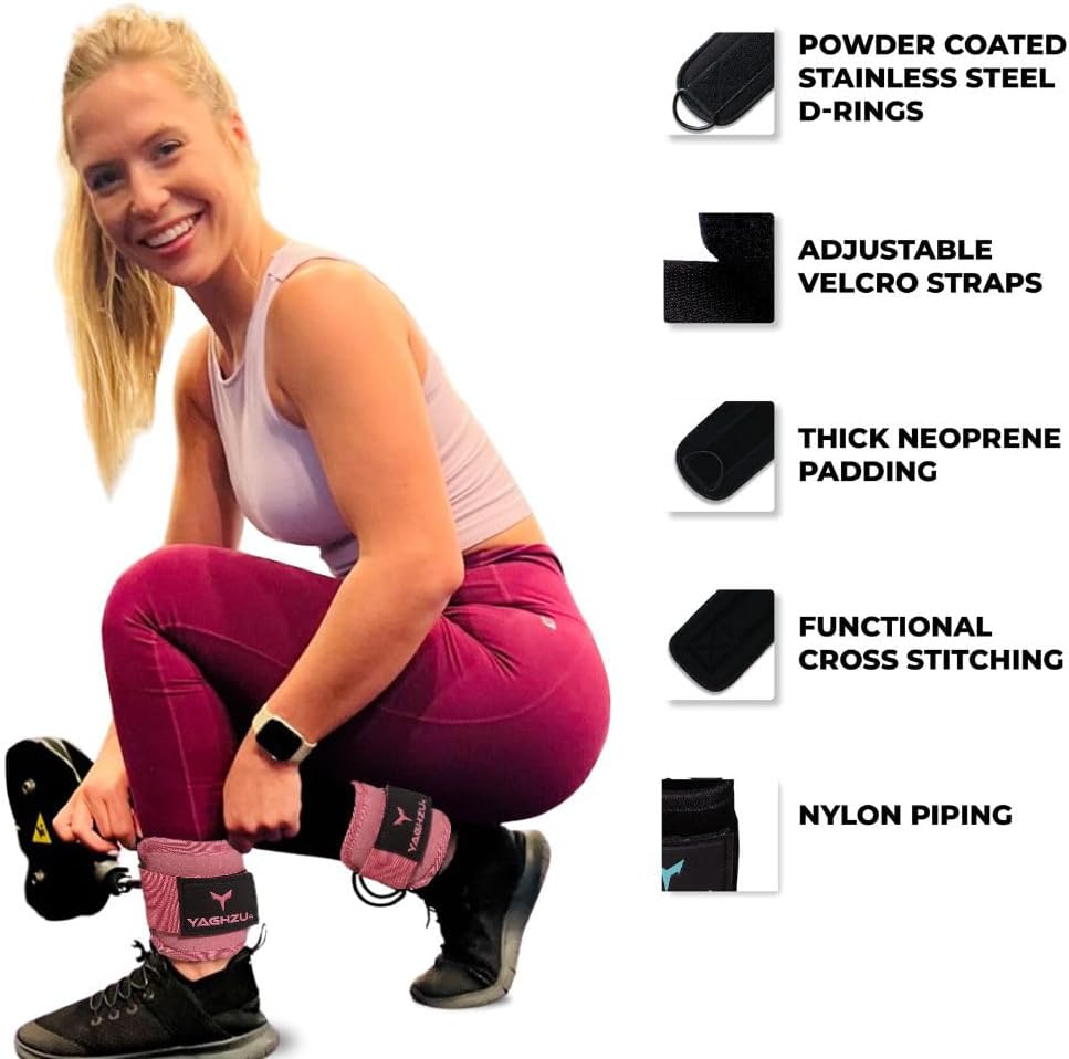 Ankle Straps for Cable Machines Women, Glute Kickback Cable Machine Attachments, Gym Ankle Cuffs, Wrist Cuffs for Workout, Leg Training Accessory, Fitness Gear for Home or Gym - Image 2