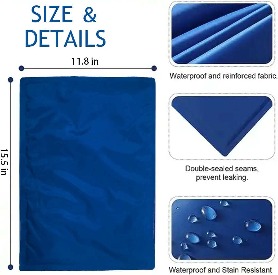 Reusable Gel Ice Pack for Sleeping, Injuries, Chill Pillow Cooling Pad, Relieve Headaches, Migraines, Fevers, Hot Flashes, Night Sweats, Perfect for Children, Adult, Pets, 15.5 * 11.8in (Blue) - Image 2