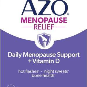 AZO® Daily Menopause Relief + Vitamin D to Support Strong Bones, Menopause Supplements for Women, Reduces Hot Flashes and Night Sweats* - 30 Count