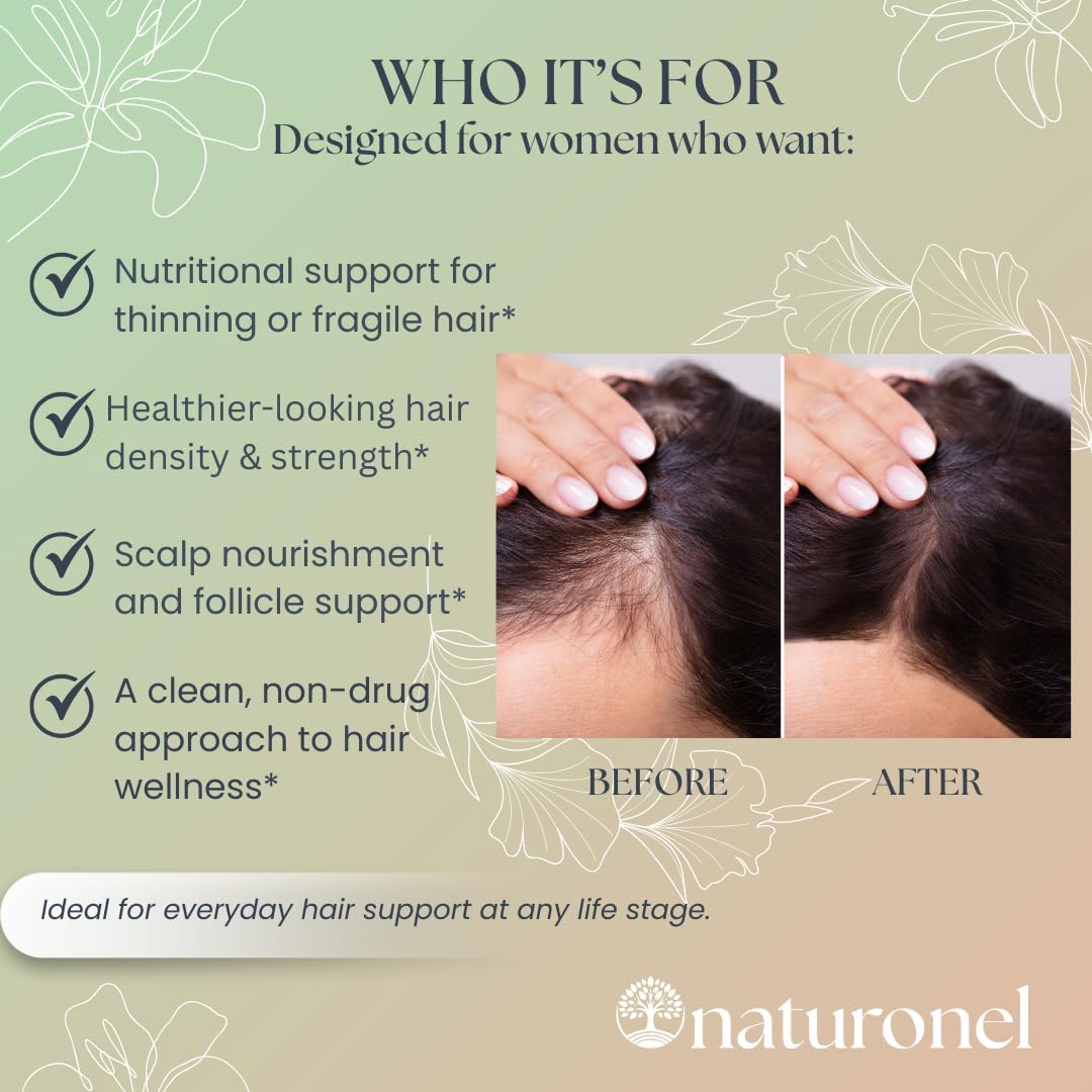 Women's Balance Hair Growth Supplements, Ages 45 and Up - Supports Healthy Hair, Skin & Nails - Customer Proven for Visibly Thicker Hair and Scalp Coverage, Natural Thicker Hair Growth Supplement (1) - Image 2