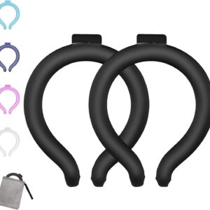 Neck Cooling Tube Reusable Ice Neck Cooler, Wearable Cooling Neck Wrap for Personal Cooling Relief, PCM Cooling Device for Hot Flashes, Summer Heat, Outdoor Sports, Work & Travel (Black*2)