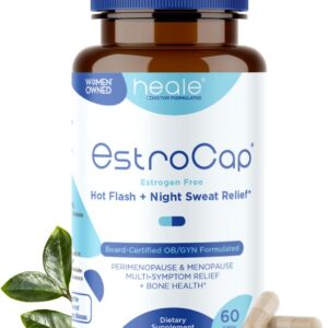 EstroCap Menopause Supplements for Women by Heale Health - Menopausal Relief Vitamins for Hot Flashes and Night Sweats - Helps Maintain Bone Health & Mood Support - Valerian Root & Black Cohosh