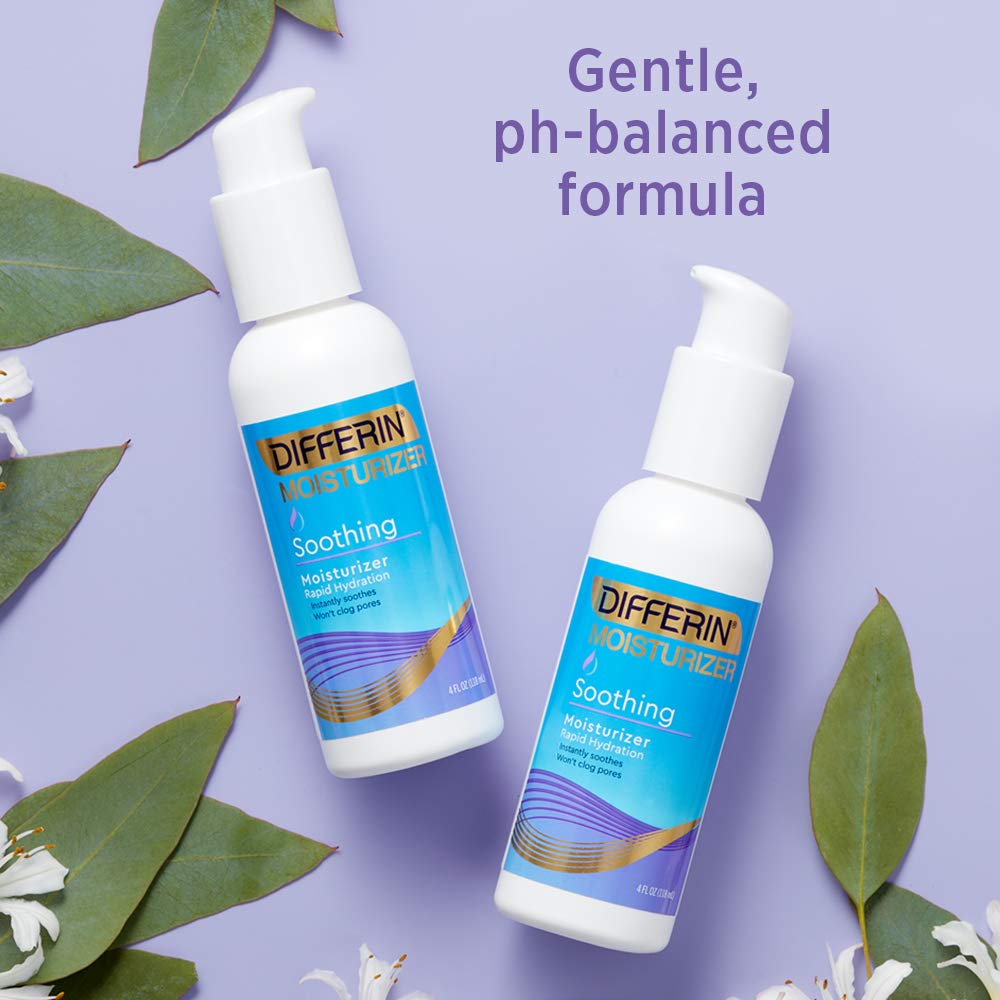 Differin Face Moisturizer by the makers of Differin Gel, Soothing Lotion for Face and Body, Gentle Skin Care for Acne Prone Sensitive Skin, 4 oz (Packaging May Vary) - Image 5