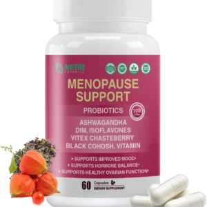 Menopause Supplements for Women with Probiotics, DIM, Black Cohosh, Chasteberry & Soy Isoflavones Support Hormone Balance & Helps Relieve Hot Flashes, Night Sweats - 60 Servings (Made & Tested in USA)