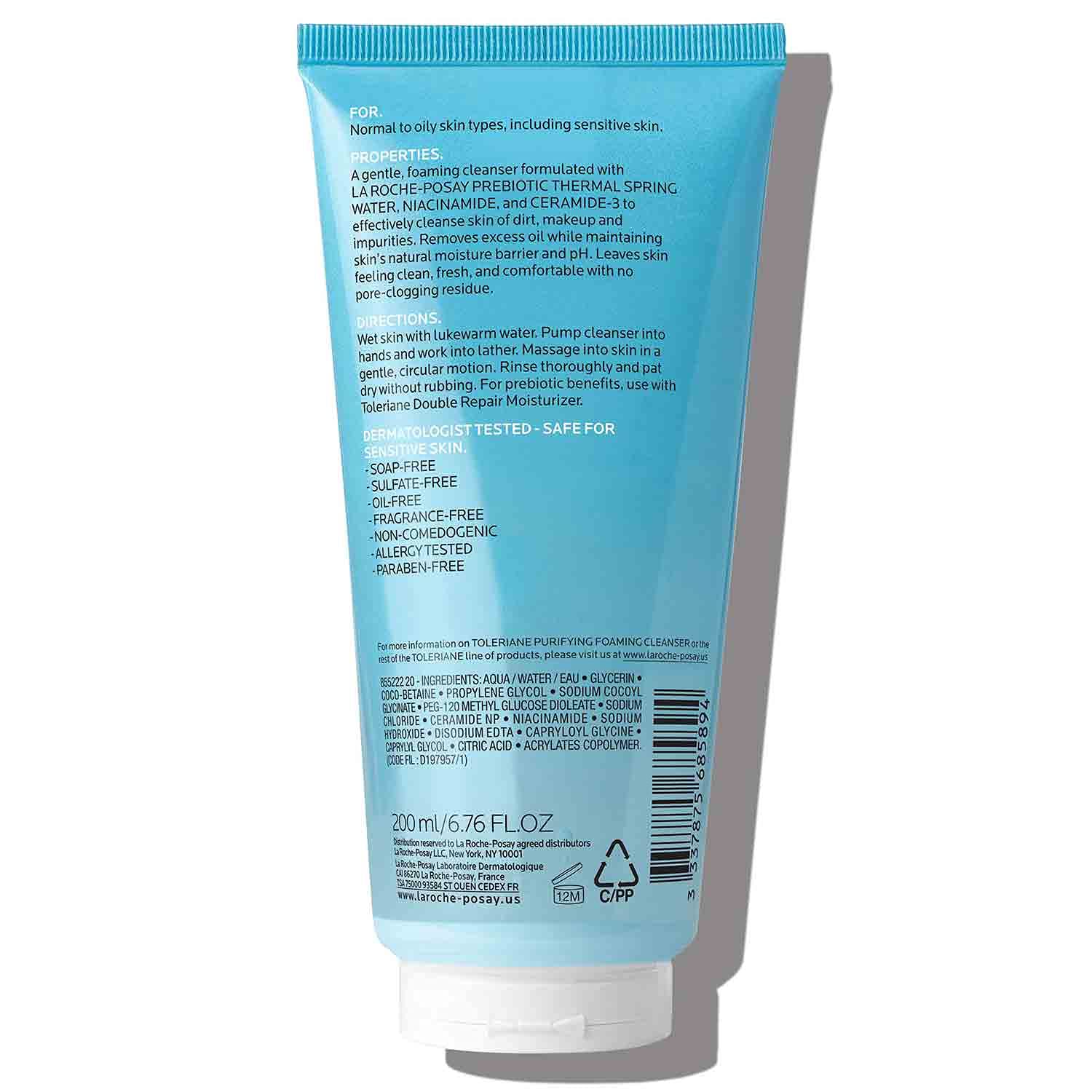 La Roche-Posay Toleriane Purifying Foaming Facial Cleanser, Oil Free Face Wash for Women & Men with Niacinamide + Ceramides, Pore Cleanser Safe For Sensitive Skin, Won’t Dry Out Skin, Soap Free - Image 2