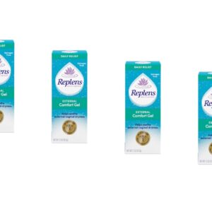 Replens Daily Relief External Comfort Gel, Soothes External Vaginal Dryness, Estrogen-Free, 1.5 oz (Pack of 4)
