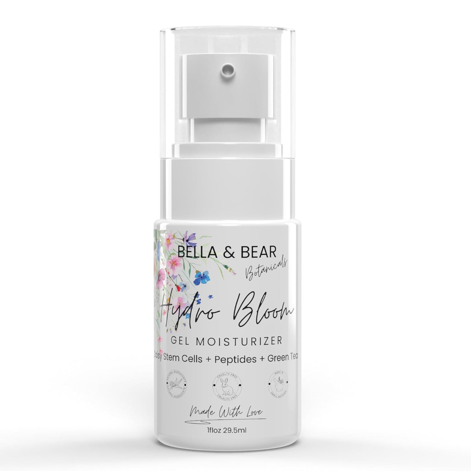 Hydro Bloom Gel Moisturizer for All Skin Types - Lightweight Hydrating Face Cream with Botanical Hyaluronic Acid, Plant Stem Cells, Peptides & Green Tea - Non-Greasy, Plumping, Barrier Support