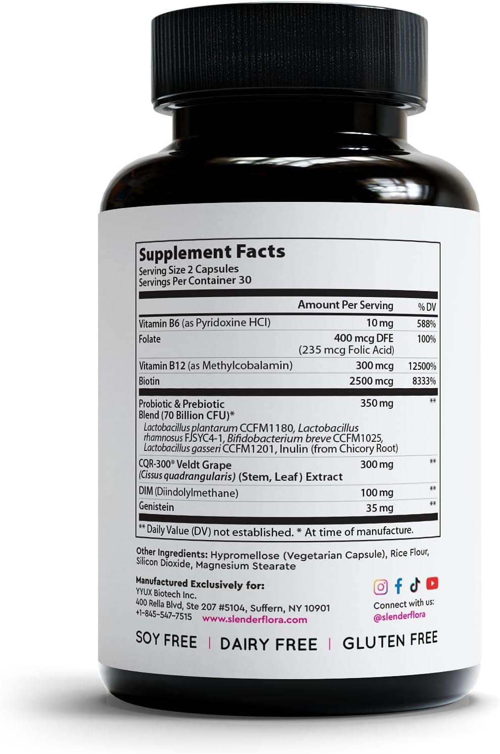 SlenderFlora - Menopause Probiotic Supplement | Weight Management, Hot Flashes, Night Sweats, Bloating | 70 Billion CFU | Gluten, Soy & Dairy Free | 60 Count - Image 9