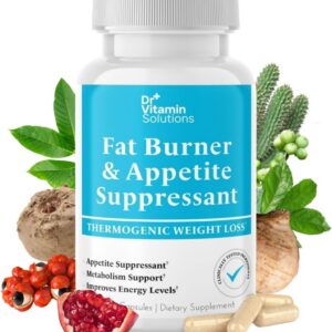 Fat Burner for Women & Men - Appetite Suppressant for Weight Loss - Pills w/Metabolism Booster Thermogenic Weight Loss Supplement - Chromium, Caffeine & Green Tea - 30 Capsules