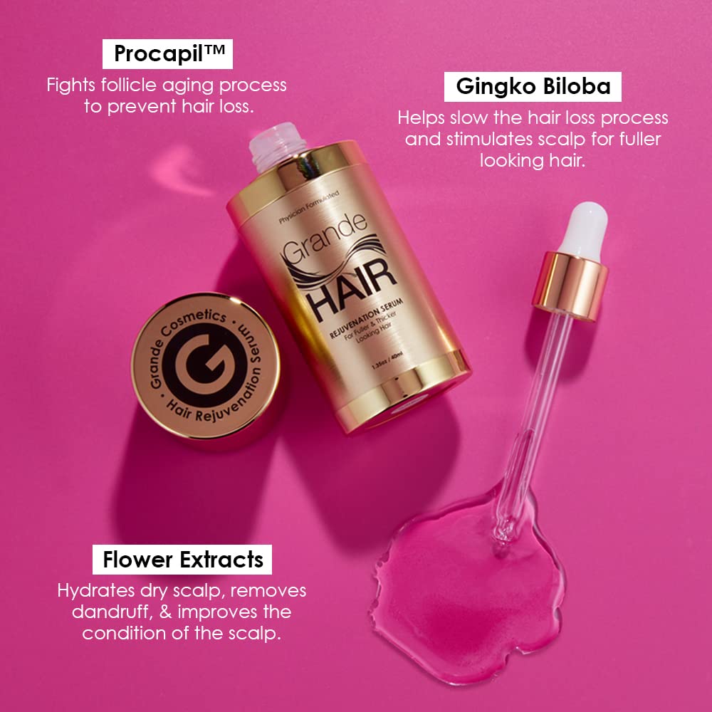 Grande Cosmetics GrandeHAIR Hair Enhancing Serum for Men and Women, Promotes Thickness in Thinning Hair, Safe for Color Treated Hair - Image 3