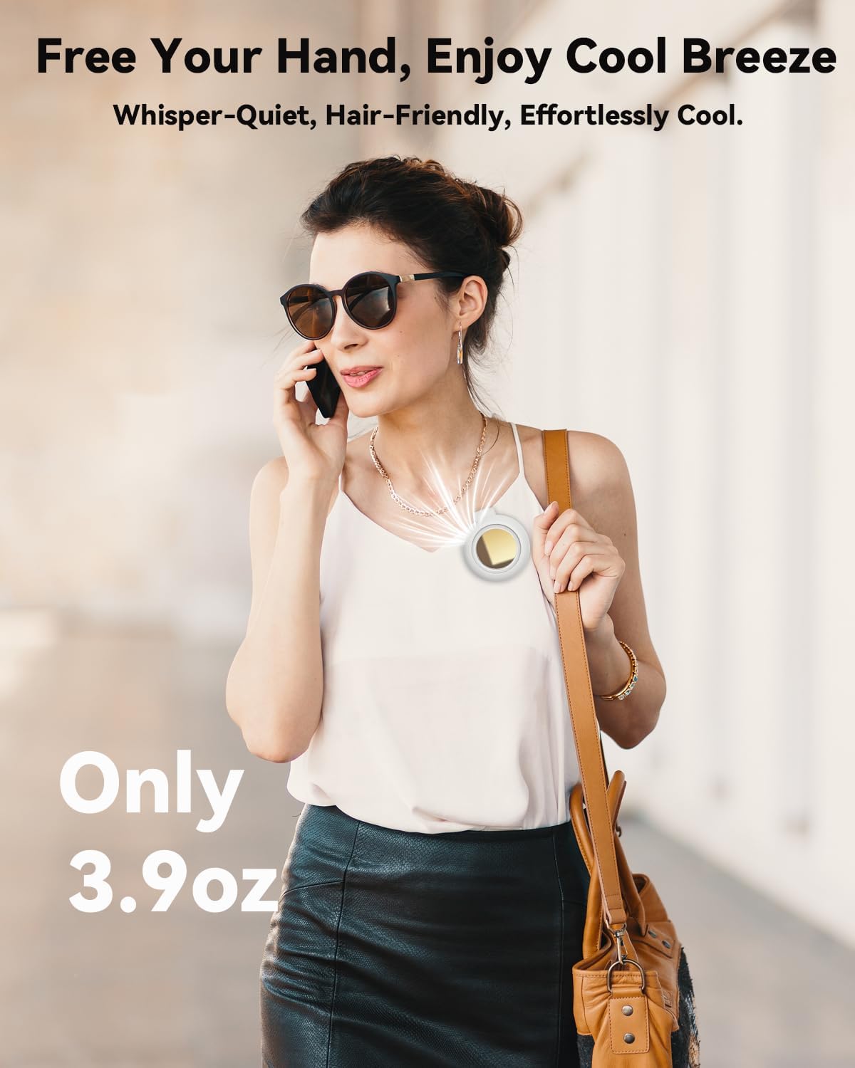 Portable Silent Mini Bladeless Fan Clip On, Small Fan Clip on for Shirt & Waist, Adjustable 3-Speed Suspended Whirlwind Fans, For Outdoor & Travel & Office, Travel Accessories, Gift - Image 4