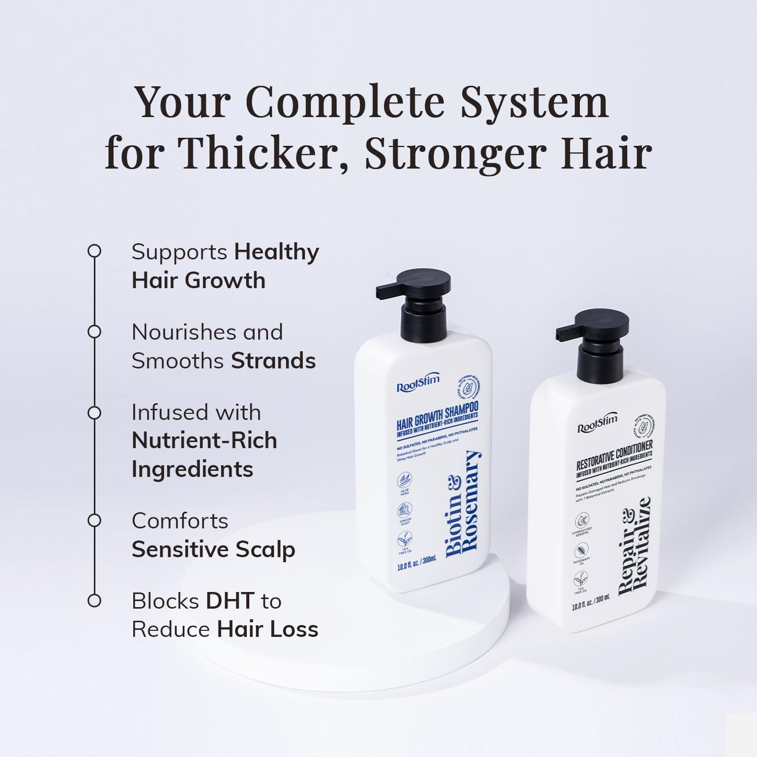 Hair Growth Shampoo and Conditioner Set - Rosemary & Biotin Shampoo and Conditioner for Hair Thickening - Botanical Boost for a Healthy Scalp, Hair Growth and Strengthen - Image 2