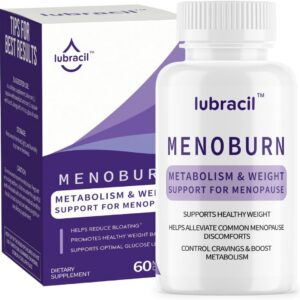 Lubracil Menoburn Perimenopause & Menopause Supplements for Women – Helps Metabolism, Estrogen & Wellness – Targets Hot Flashes, Bloating & Energy – 60 Count