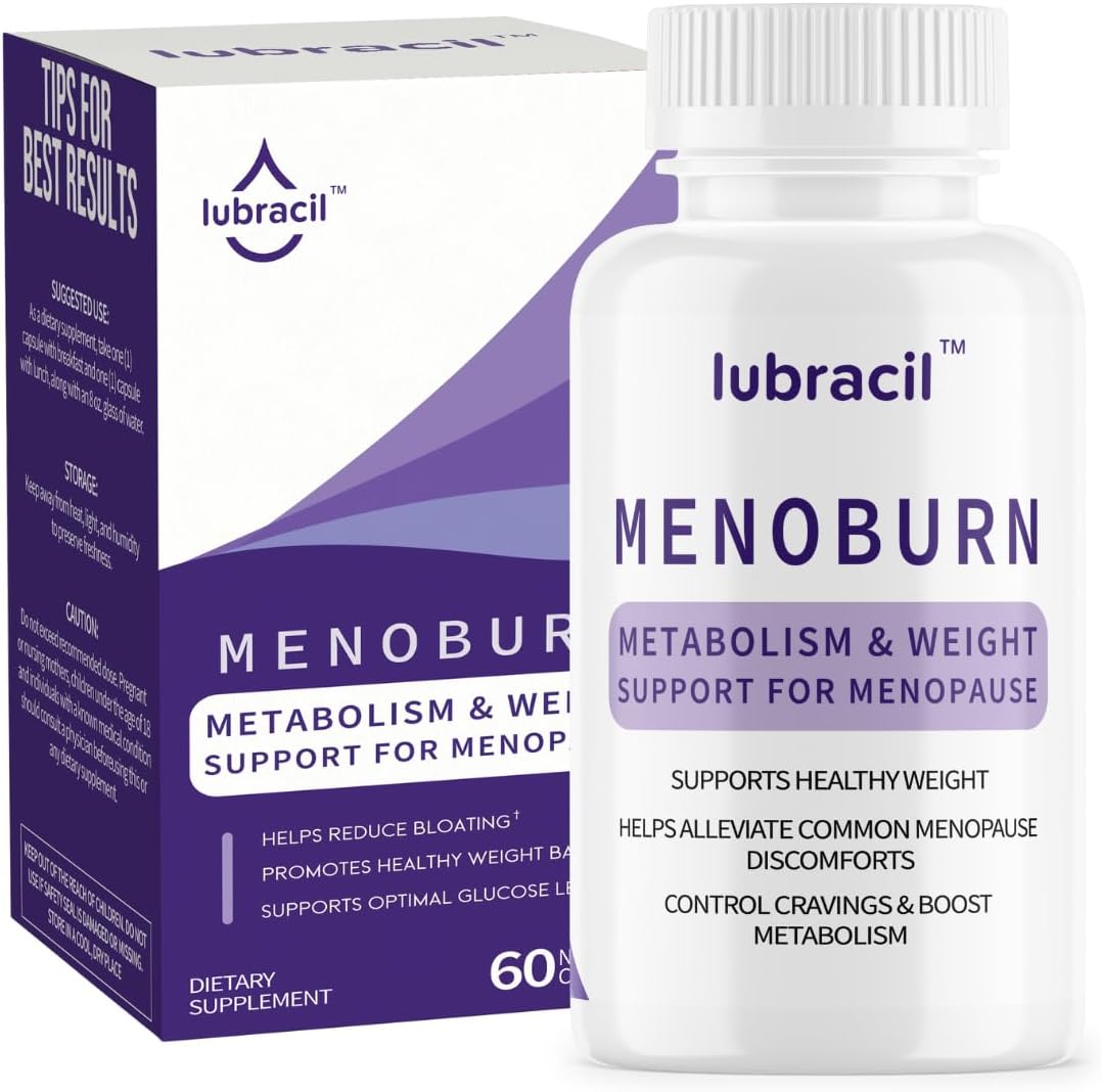 Lubracil Menoburn Perimenopause & Menopause Supplements for Women – Helps Metabolism, Estrogen & Wellness – Targets Hot Flashes, Bloating & Energy – 60 Count