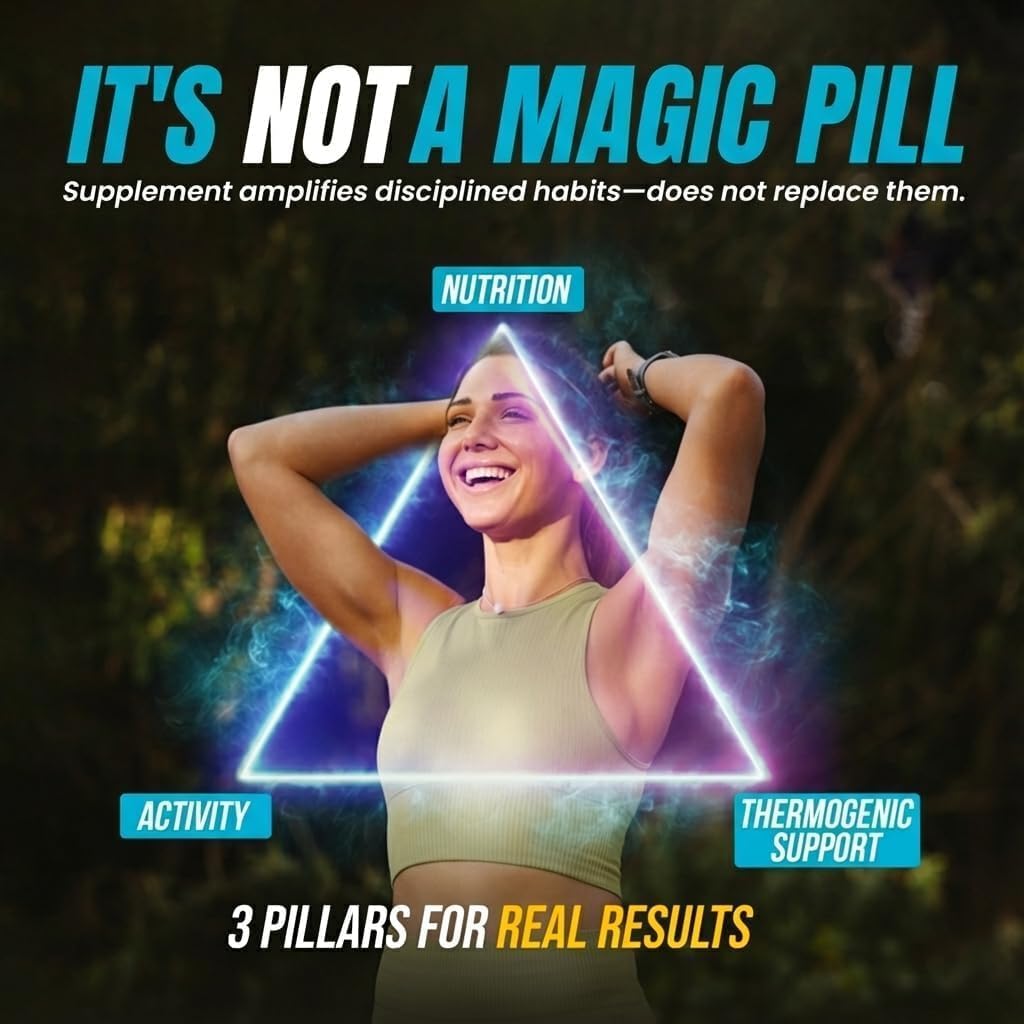 Appetite Suppressant for Weight Loss - Diet Pills, Fat Burner for Women & Men w/ Garcinia, Ginger Root, Guarana - Thermogenic Metabolism Booster, Ephedra Free, Energy Support, Made in USA, 30 Capsules - Image 4