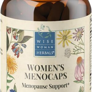 Wise Woman Herbals Women's Menocaps, Non-GMO Herbal Blend for Menopause Support, Hot Flashes, Night Sweats, Mood Support, Emotional Balance, Hormonal Support, 120 Veg Caps