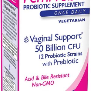HealthAid FemProbio – Once-Daily Probiotic with Prebiotic Fiber | 50 Billion CFU | 30 Vegetarian Capsules | Acid & Bile Resistant, Lactose, Gluten & GMO-Free