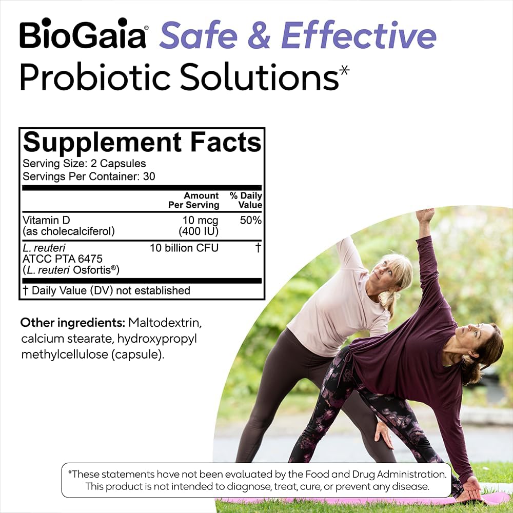 BioGaia Osfortis, Women’s Probiotic for Strong Bones, Immune Balance & GI Wellness, Contains L. reuteri 6475, 60 Capsules, 1 Pack - Image 7