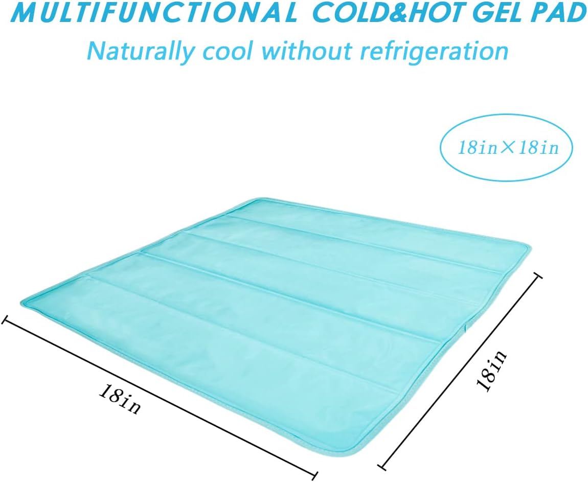 Ice Cooling Mat, Gel Cooling Cold Mat Pain Relief, Injuries Mesh Fabric Hot Cold Therapy Pack for Back, Shoulder, Knee, Belly Green 18in×18in (Green) - Image 3