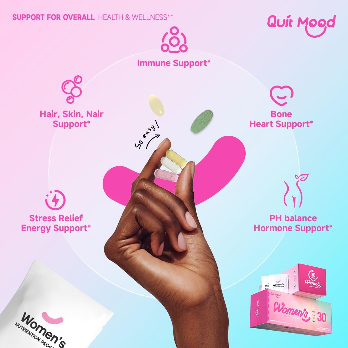 Multivitamin for Women Daily Vitamin Packs for 30 plus with D3+K2, NR1000, Probiotics & Ashwagandha | Supplement for Beauty, Stress Relief, Bone & Heart Health, Energy, Gut & Hormone Balance | 30 Day - Image 3