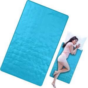 Drydiet Cooling Pad Mat for Bed (48” x 28”) – Gel Cooling Mattress Pad for Sleep, Hot Flashes, Pain Relief, Adults & Pets – No Electricity or Water Needed (Light Blue)