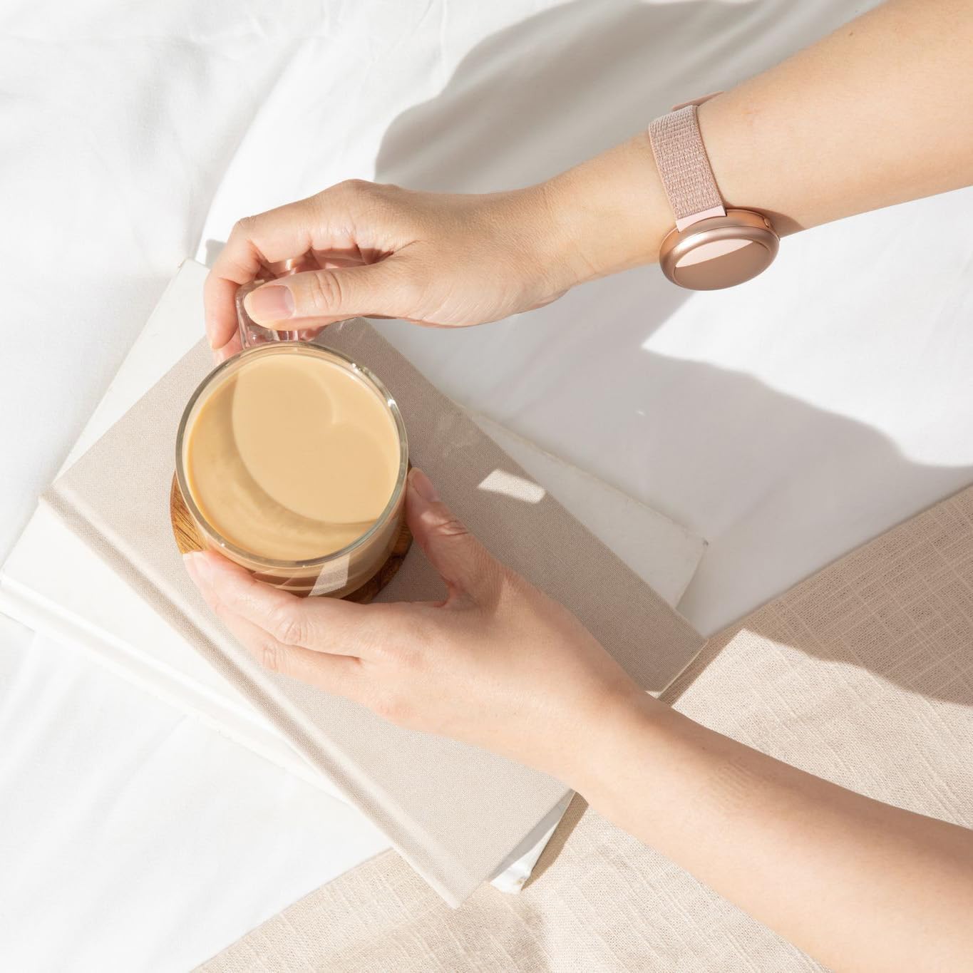Embr Wave Thermal Wristband - Effective, Natural Relief from Hot Flashes, Night Sweats, Menopause Symptoms – Improve Sleep, Manage Anxiety - Band Woven Nylon, Dusty Rose - Image 3