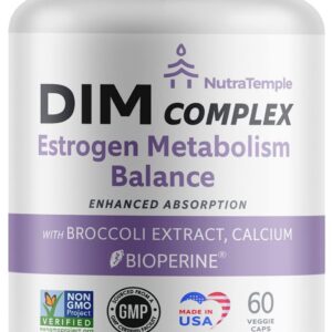 Dim Supplement [Enhanced Absorption with Bioperine, Brocolli, Calcium] Diindolylmethane Hormonal Balance for Women & Men, Estrogen Metabolism, Menopause Support & Stress Relief Pills
