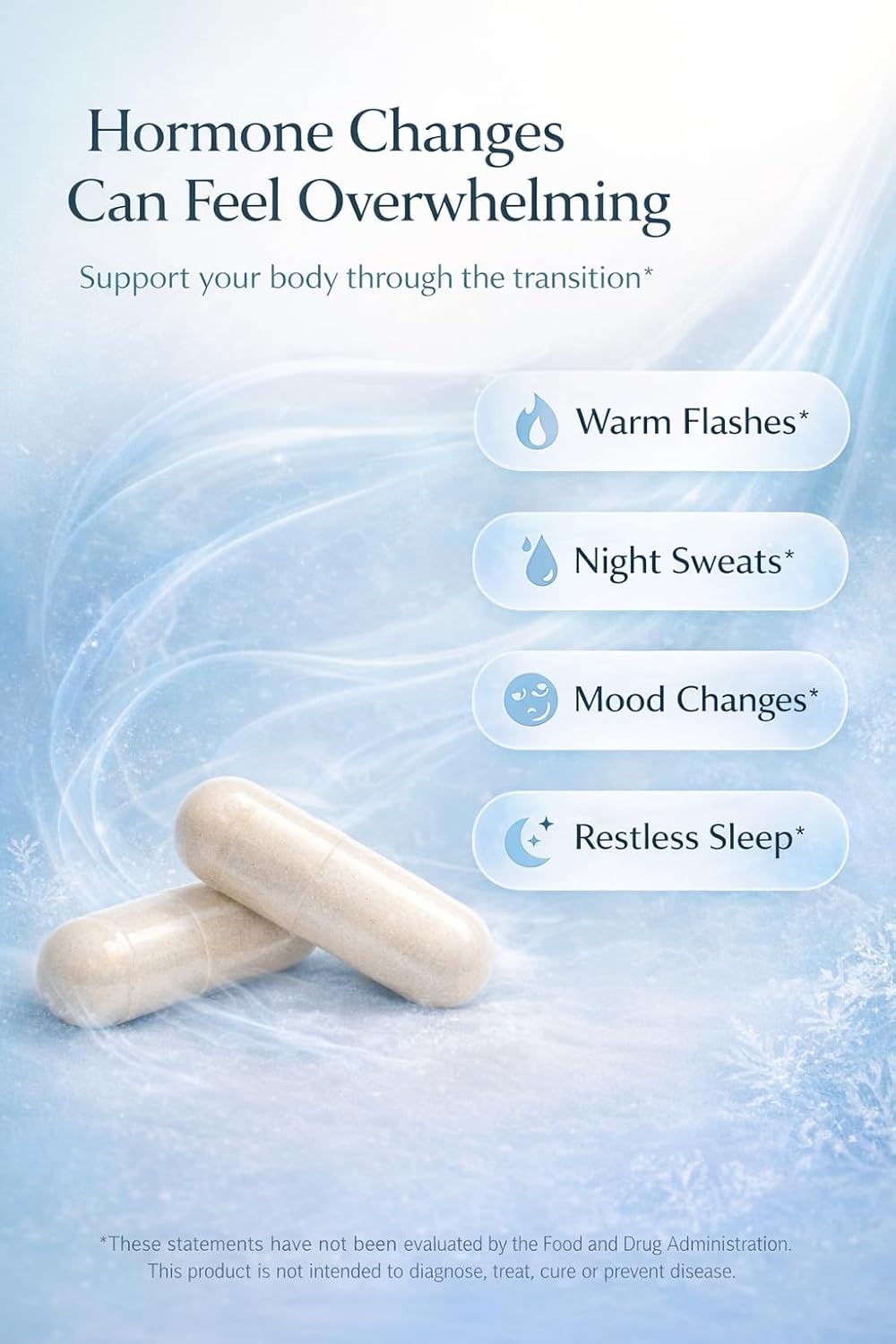 Menopause Support for Women – Hot Flash & Night Sweat Relief – Black Cohosh Supplement – Non-GMO, Gluten-Free – 30 Capsules - Image 2