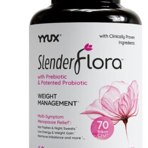 SlenderFlora - Menopause Probiotic Supplement | Weight Management, Hot Flashes, Night Sweats, Bloating | 70 Billion CFU | Gluten, Soy & Dairy Free | 60 Count