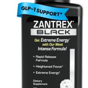Zantrex Black – Naturally Boost GLP-1 & Metabolism Support | Thermogenic Energy, Weight Management Formula | 60 Pills