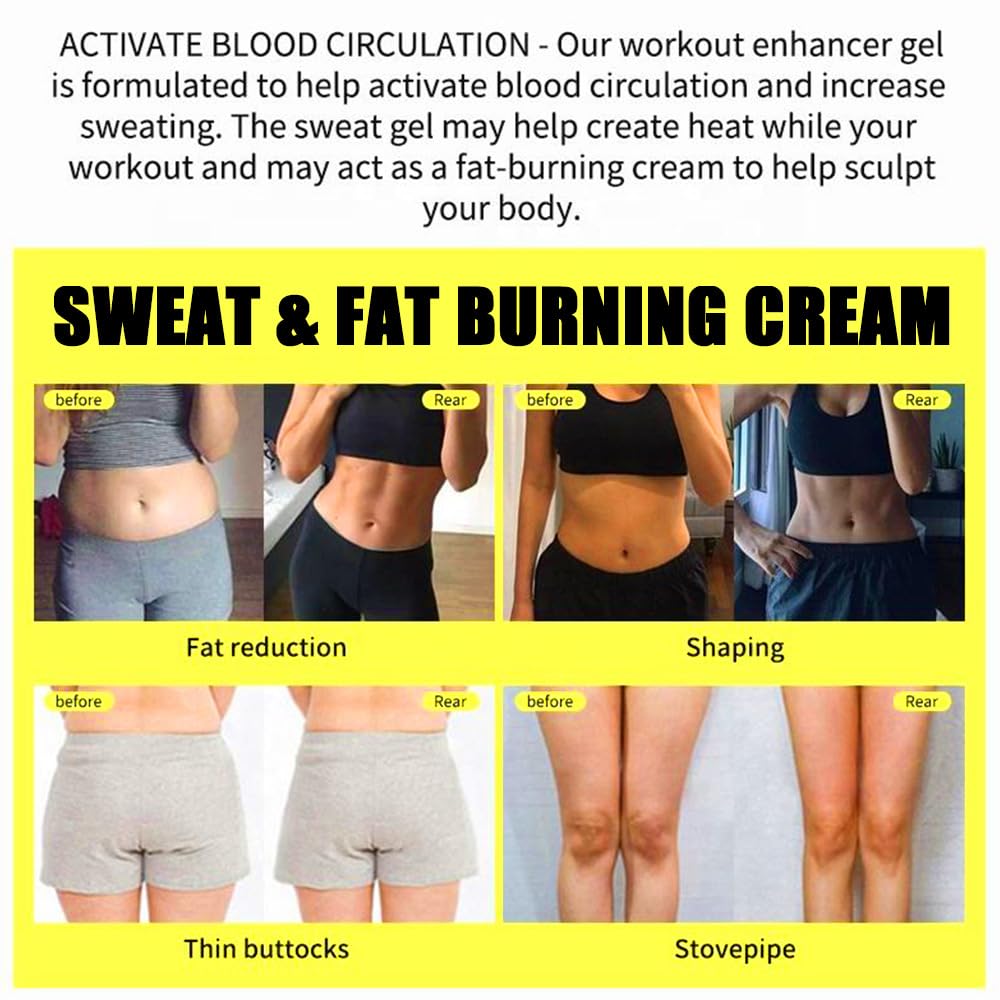 Sweat & Fat Burning Cream,Belly Fat Burner Sweat Enhancer,Slimming Massage Cream,Burns cellulite on thighs, legs, abdomen and buttocks,Suitable for both men and women,4.23 OZ - Image 5
