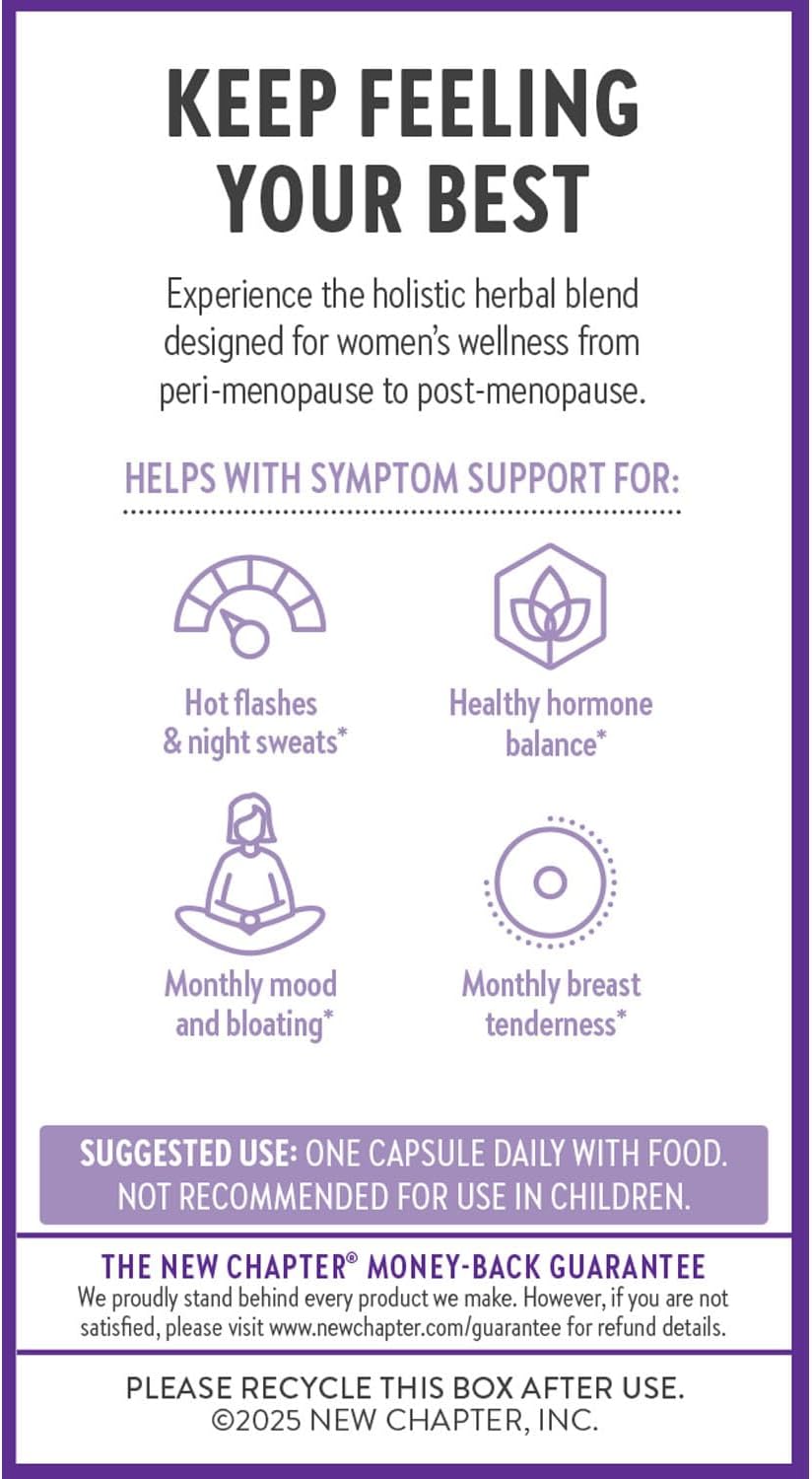 New Chapter Menopause Supplement - Estrotone Herbal Hormone Balance for Women in Perimenopause, with Black Cohosh for Hot Flash Relief & to Reduce Night Sweats + Vitex, No Added Hormones - 30 ct - Image 8