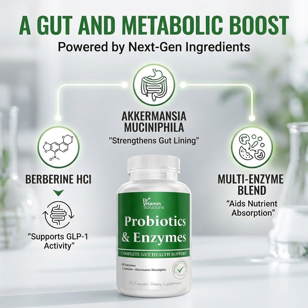 GLP-1 Supplement for Weight Loss Women & Men, Akkermansia Probiotic & Berberine, Digestive Enzymes, Prebiotics | Gut Health, Bloating Relief, Non-GMO, Made in USA, 30 Day Supply - Image 3