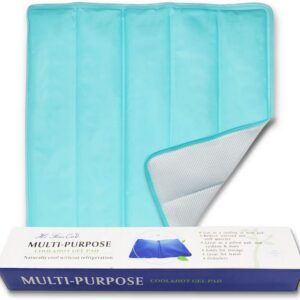 Ice Cooling Mat, Gel Cooling Cold Mat Pain Relief, Injuries Mesh Fabric Hot Cold Therapy Pack for Back, Shoulder, Knee, Belly Green 18in×18in (Green)